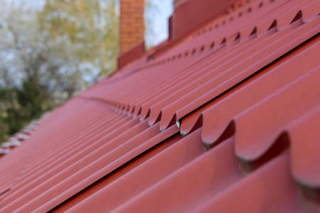Corrugated metal roof red metal tiles roofing