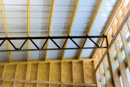 Beautiful structure steel construction ceiling metal roof for warehouse hangarの写真素材