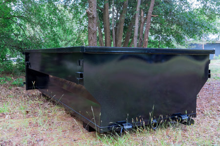 Metal recycling container trash dumpsters for construction materials wasteの写真素材