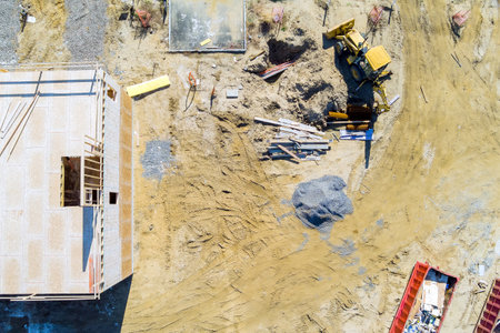 There is complete readiness for construction of new development complex on land territoryの写真素材