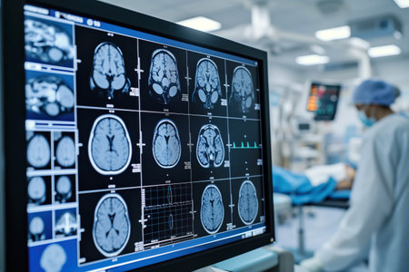 This is tomography of brain of patient in intensive care who is comatose AI Generationの素材