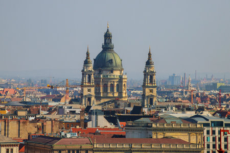 St. Stephens Basilica in Budapest is landmark of Hungarianの写真素材