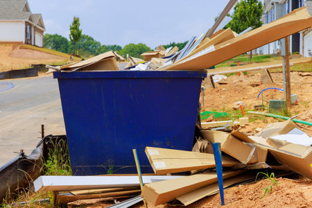 In construction waste container, plasterboard drywall chunks were found