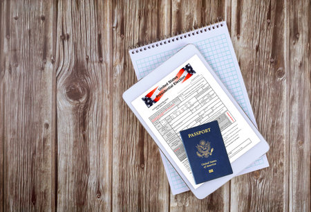 United States Voter Registration Application ready to be filed for presidential election 2024.の写真素材