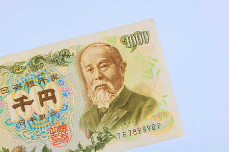 Old 1000 yen Japanese banknote 1963 - 1976 with Hirobumi Ito, first Prime Minister of a Japan. front viewの写真素材
