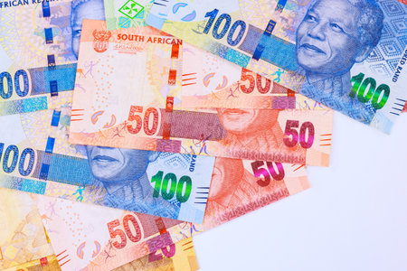 National Bank of South Africa issues various banknotes denominated in randsの写真素材