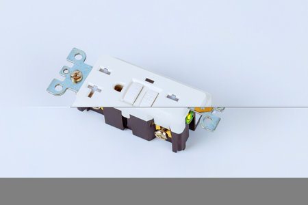 USB charging ports electrical with Self Test GFI central toggle, designed for residential use,...