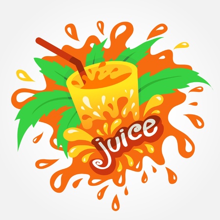 juice drink beverage splash orangeのイラスト素材