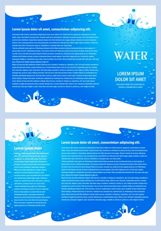 brochure folder water aqua splash bootle element design / cmyk, no transparentのイラスト素材