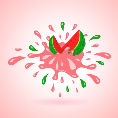 watermelon splash elementのイラスト素材