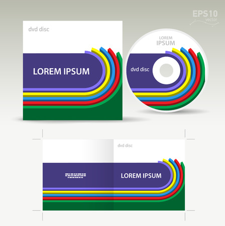cd disc cover dimensional colored lineのイラスト素材