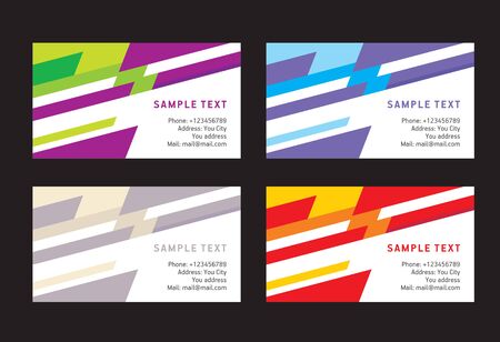 abstract creative business card line colorful template vectorのイラスト素材