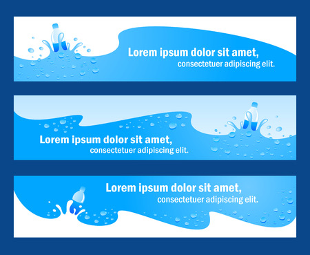 baner header water aqua blue element / rgb, no transparentのイラスト素材
