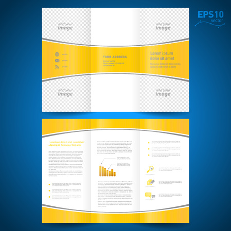 brochure perspective yellow curve bend line white backgroundのイラスト素材