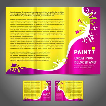 brochure folder paint colorful element design colorfulのイラスト素材