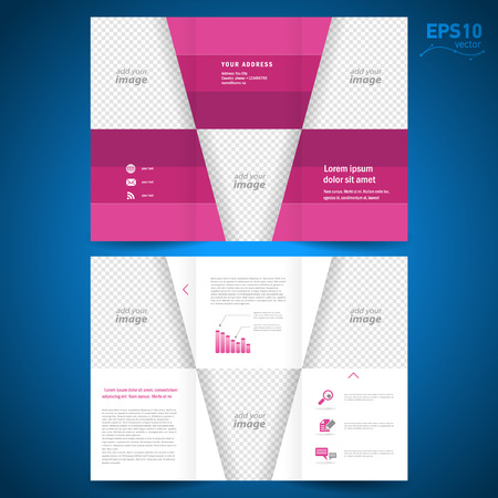 brochure folder leaflet geometric abstract triangles rhombus line red background, block for imagesのイラスト素材