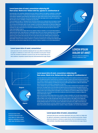 brochure folder info diagram design vector blueのイラスト素材