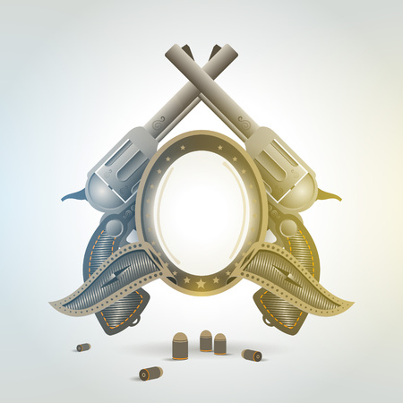 revolver gun weapon element emblemのイラスト素材