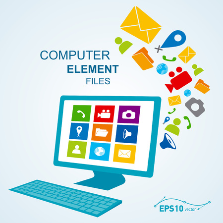 computer display keyboard icon / vector no effectのイラスト素材