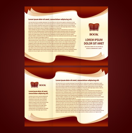 brochure folder book list vector brownのイラスト素材
