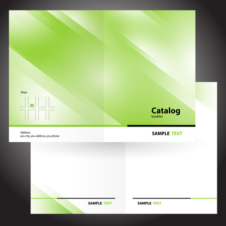catalog booklet folder brochure colorful design vector greenのイラスト素材