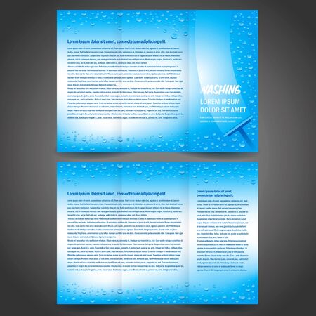 brochure folder washing design / cmyk, no transparentのイラスト素材