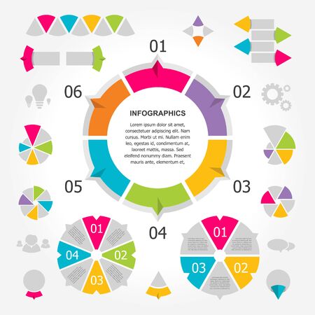 Infographics set circles theme vectorのイラスト素材