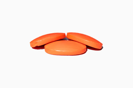 Orange Soap isolated on white background. Clipping path included.