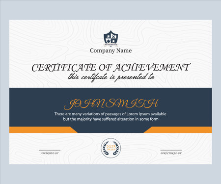 Certificate of achievement template, Diploma of achievement, vector illustrationのイラスト素材