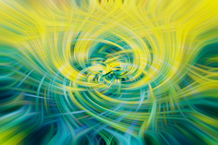 abstract background with yellow and blue spirals. computer generated illustrationの写真素材
