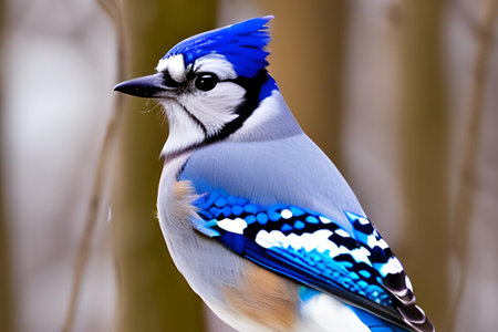 Blue jay bird (Cyanocitta cristata)の素材