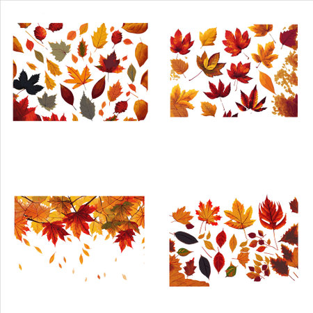 Set of autumn leaves isolated on white background. Vector illustration EPS10のイラスト素材