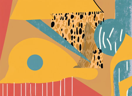 Abstract hand drawn collage. Vector illustration. Grunge background.の素材