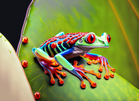 Red-eyed tree frog (Agalychnis callidryas)の素材