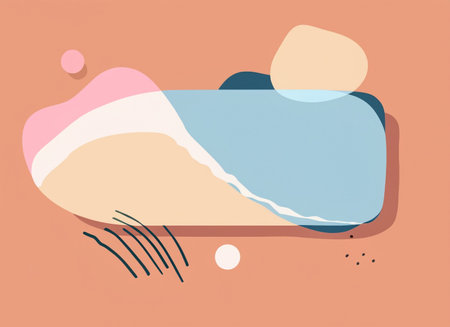 Abstract geometric shapes in pastel colors. Minimal style. Vector illustration.の素材