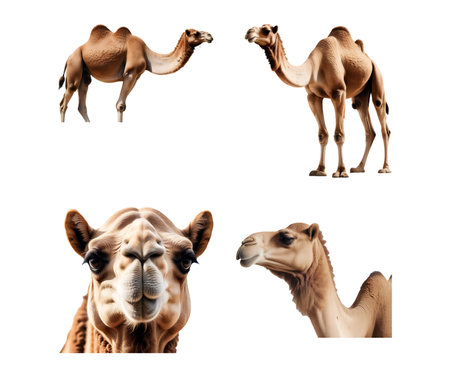 Camel isolated on white background. Collection of camel. 3d renderingの素材