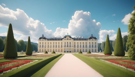 Chateau de Versailles, France. 3d renderの素材