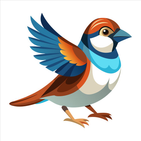 Sparrow icon. Cartoon illustration of sparrow vector icon for web designのイラスト素材