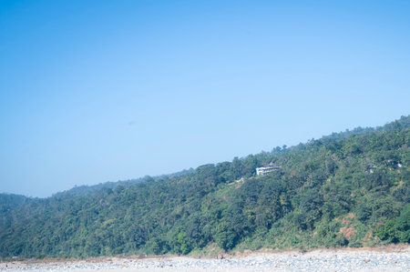 Landscape view of sea and mountain in Bangladesh. Nature background.