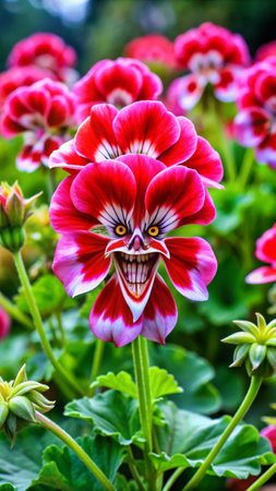 Geranium Pelargonium Flowers Blooming in The Garden, England.の素材