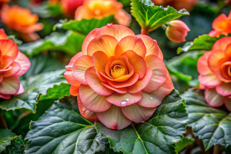 Begonia flower in the garden, Thailand. (Selective focus)の素材