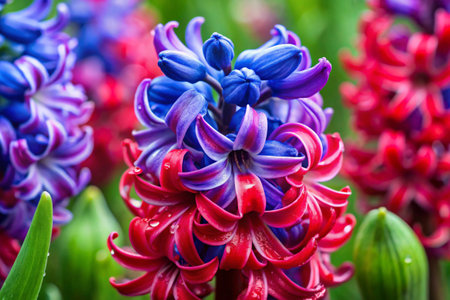 Colorful hyacinth flower blooming in the spring garden.の素材