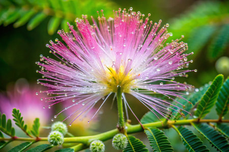 Albizia julibrissin flower in garden, Thailand.の素材