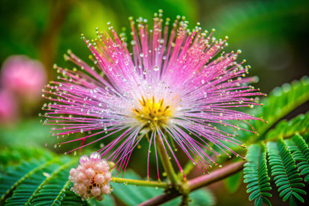 Albizia julibrissin flower in garden, Thailand.の素材