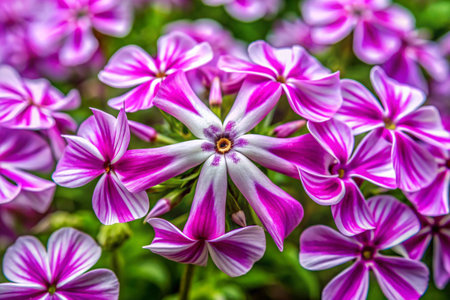 Close up of pink phlox flowers in bloom, Thailand.の素材