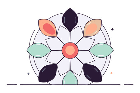 Flower in the shape of a circle. Vector illustration in flat styleのイラスト素材