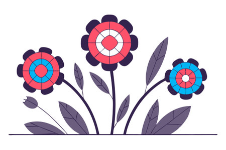 Flower vector illustration. Floral design element. Flat style.のイラスト素材