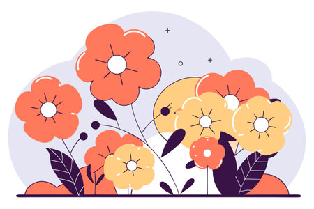 Flower vector illustration. Flat style design. Floral background for banner, web, site, advertising.のイラスト素材