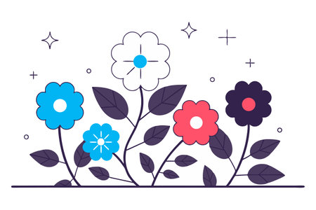 Flower background. Floral pattern. Vector illustration. Flat design.のイラスト素材
