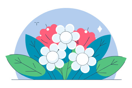Flower vector illustration. Flat style. Floral design element.のイラスト素材